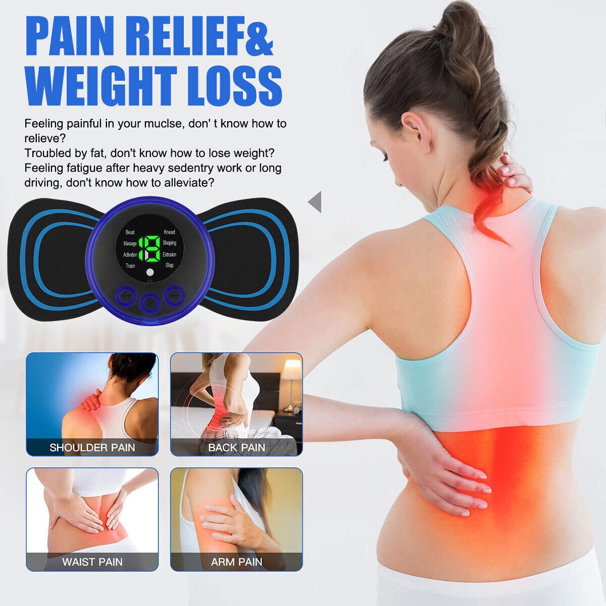 Portable EMS Mini Electric Massager Patch